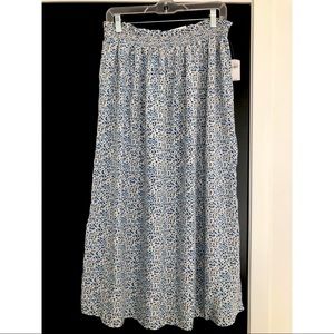 Blue/White/Gold Floral Skirt - NWT